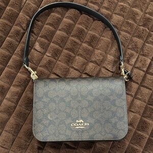 Coach Dark Brown Patterned Shoulder Bag